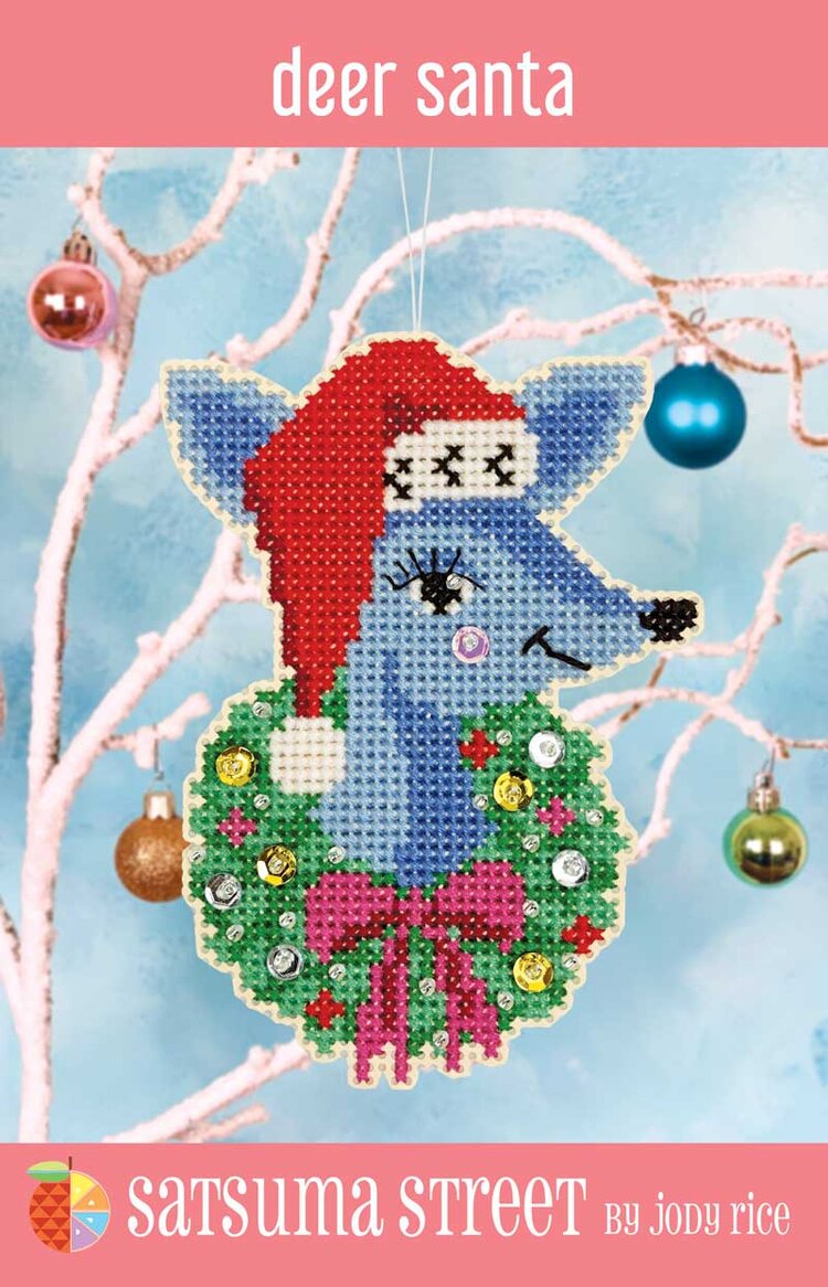 Deer Santa Ornament - FULL KIT